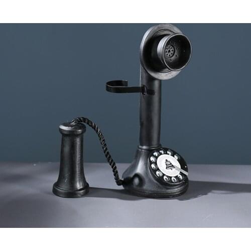 American Retro Nostalgic Telephone Model Decoration Ornaments Phone Figurines Simple Resin Home Decoration, Birthday Gift