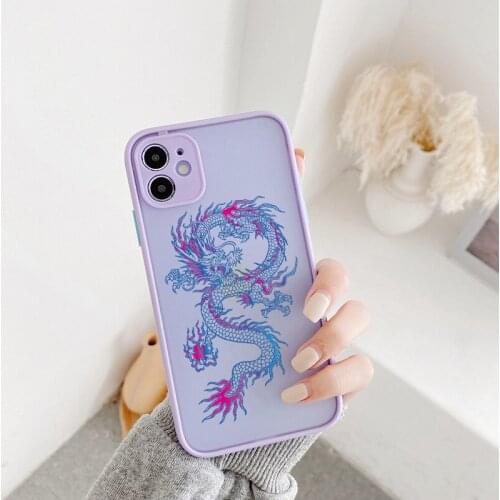 Phone Case For iPhone 6S Plus X XR XS 11 12 pro max Mini 7 8 Plus SE 2020 Fashion Animal Dragon Hard PC Back Cover Funda Shell