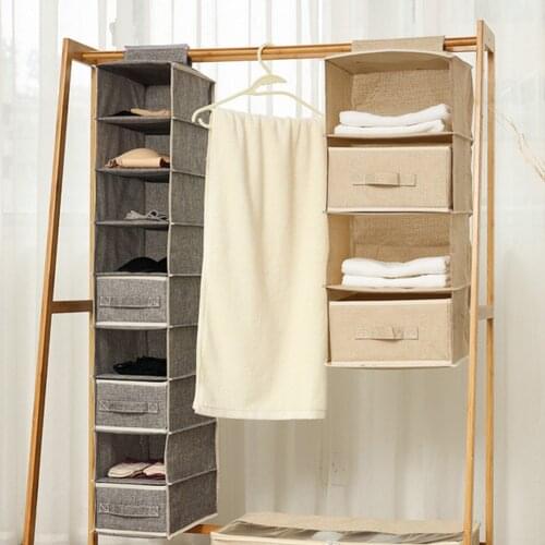 Storage items 4 layer hanging bag closet wardrobe clothes storage bag shopping basket drawer box grocery locker household items