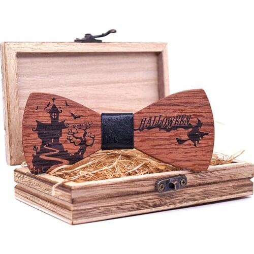 Halloween Witch Pattern Bow Tie Wood Bow Tie Party bow tie Bow Tie Handmade