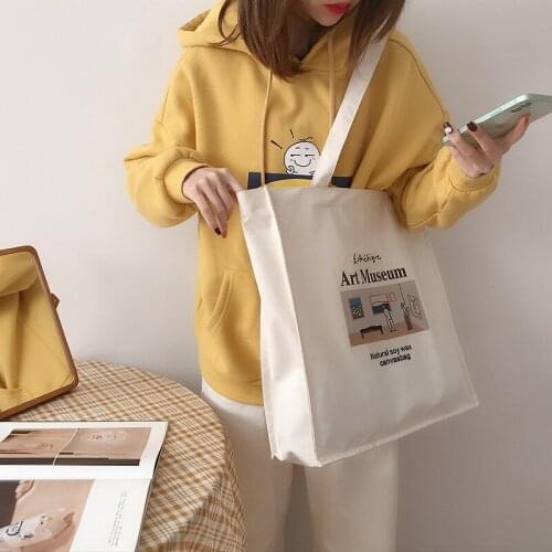 Women Canvas Shopping Bag Oil Painting Books Bag Female Cotton Cloth Shoulder Bag Eco Handbag Tote Reusable Grocery Shopper Bags