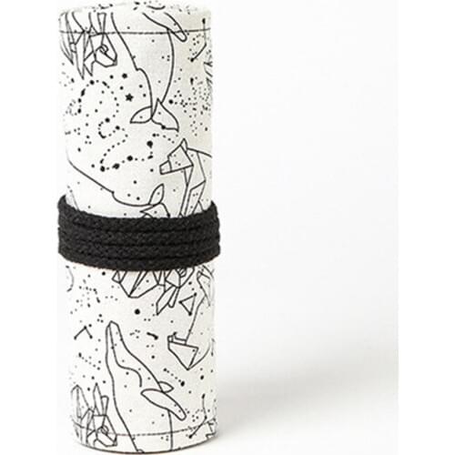 12/24/36/48/72 Holes School Pencil Case Canvas Roll Pouch Makeup Cosmetic Brush Pen Storage pencil box For Girls boys