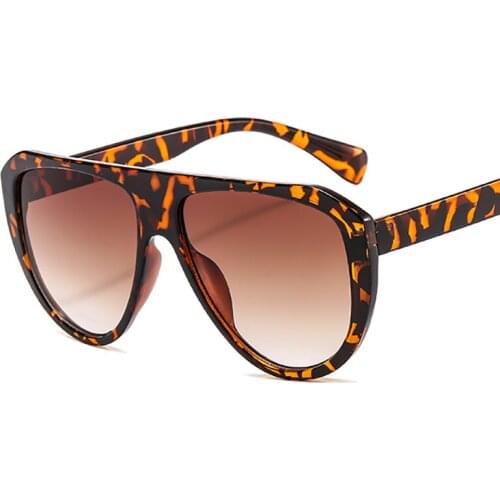 Leopard Plastic Frame Yellow Mirror Womens Glasses Women Sunglasses 2021 luxury Decorative Glasses Designer