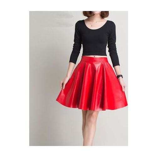 Top brand Lowest Free Shipping Price Real Leather Skirt K158 One Piece Promotion high quality