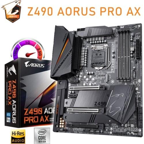 LGA 1200 Gigabyte Z490 AORUS PRO AX Motherboard PCI-E 4.0 DDR4 128GB SATA III Dual-Channel Desktop Z490 Placa-Mãe 1200 New
