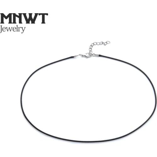 MNWT PU Leather Cord Lanyard Pendant Stainless Steel Lobster Lock Black Fashion Men/Woman Choker Rope Necklace 1.4/1.5/2mm