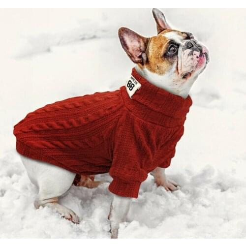 Fashion Solid Small Pet Dog Knitted Jumper Knitwear Pet Clothes Chihuahua Puppy Cat Sweater Coats