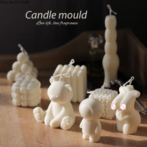 New 3d candle molds Soy Wax Candle Mould Aromatherapy Gypsum Candle diy Silicone Mold Handmade Soap Mold Candle Making Supplies