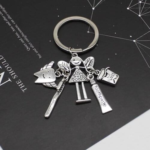 Personality Creative Dentist Keychain, Fairy Wallet, Dental Surgery Amulet, Unique Hygiene Fairy Birthday Gift Jewelry Keychain