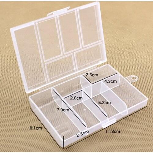 6 Grid Transparent Plastix Box Jewelry/Tools Storage Boxes Component Parts Small Hardware Container Toolbox
