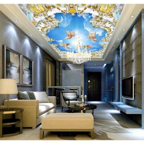 Custom ceiling wallpaper, European style Angel murals for the living room bedroom ceiling wall waterproof papel de parede