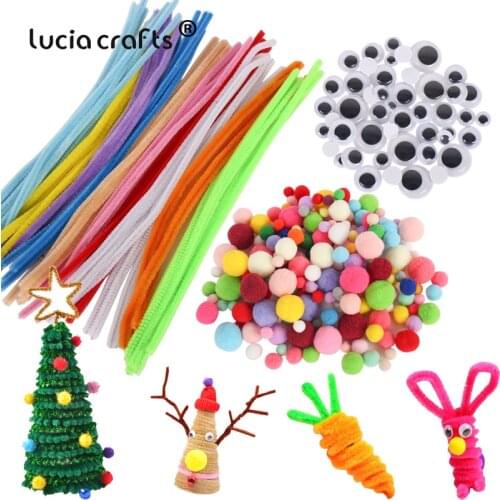 Pompoms/Chenille Wire/Googly Eyes DIY Handmade Children Toys Home Party Decor Free Of Cost Gift M0205