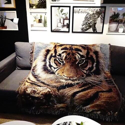 Classic Knitting Leisure Throw Bed Sofa Bedspread Home Decoration 3D Tiger Spring Summer Couch Cover Car Travel Blankets