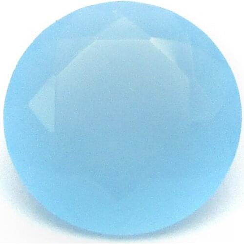 Size 3mm to 12mm Milky Blue Color Wholesale Round Cut Synthetic Glass Stone Free Shipping