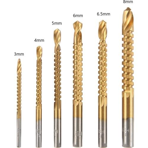 Jokapy 3.0-8mm Titanium Coated Twist Drill Bit Set HSS Drill Bit For Wood/Metal Hole Cutter Power Tools Drilling Tools
