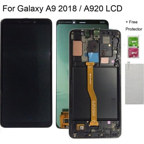 Super Amoled LCD 6.3" Screen For Samsung A9 2018 A920 LCD Display Assembly Touch Screen Digitizer Samsung Galaxy A9 2018 Frame