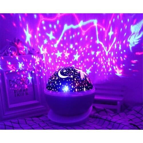 Rotating Projector Starry Night Lamp Sky Star Children Kids Baby Sleep Romantic LED USB Projection Lights Xmas Holiday Gift
