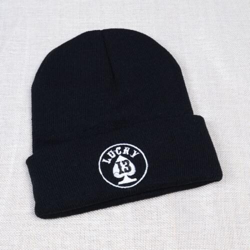 High Quality Number 13 Embroidery Knitted hat Men Women letter Lucky 13 Casual Sports ski cap Warm winter Unisex Hip-hop Beanies