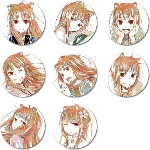 Spice and Wolf Anime badge Holo Metal Art Version Badge Brooch Pins