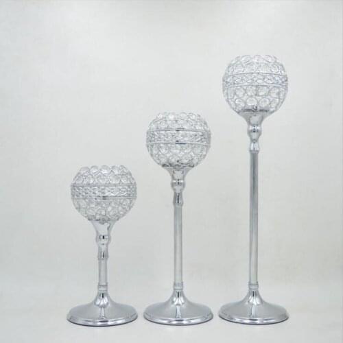 Gold/ Silver crystal wedding decoration candle holders event candlesticks party candle stand centerpiece candelabra 1 set= 3 pcs