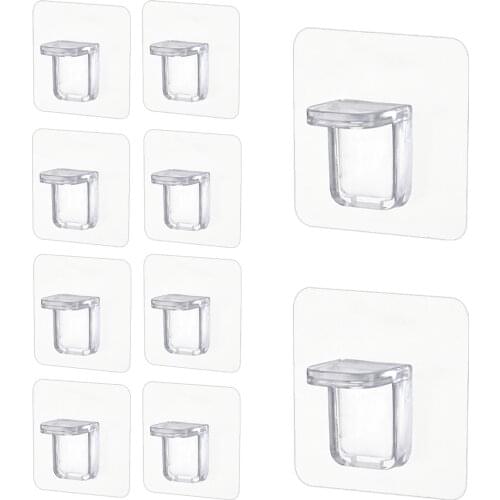 10 Pcs Upgrade ABS Shelf Holder Plastic Shelf Support Clips Self Adhesive Pegs Closet Cabinet Shelf Bracket