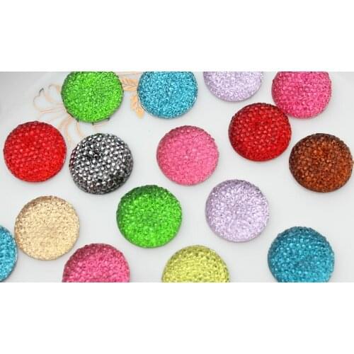200pcs 18mm 3D Crystal Bling gem Decoden Supplies round rhinestone studded cabochons Druzy Glitter Rhinestone Gem