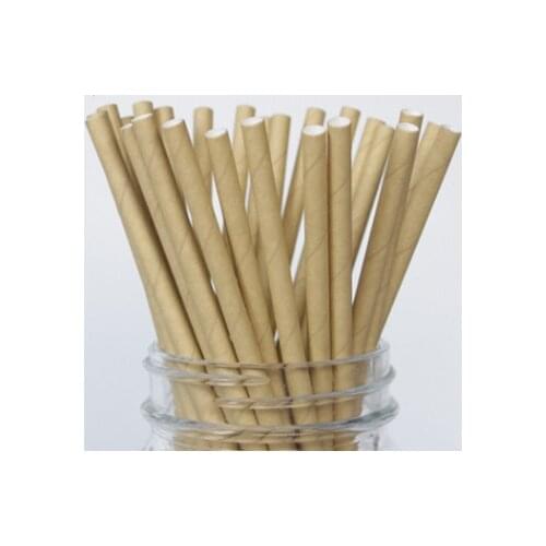 25pcs Eco-friendly Kraft Paper Straws Kids Birthday Wedding Decorative Party Decoration Event Supplies Drinking