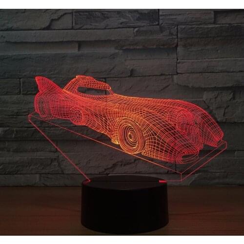 3D LED Illusion Racing Car Model Night Lamp USB LED 7 Colors Flashing Table Lamp as Novelty Gifts Lights & Room Decorations