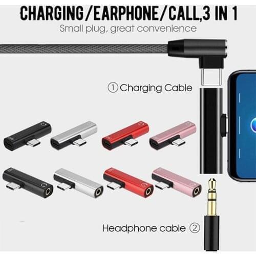 50pcs Type C to Type-C 3.5mm Audio Charger Adapter for Huawei P20 P30 Pro Note 10 Xiaomi 8 6X Headphones Jack Adapter