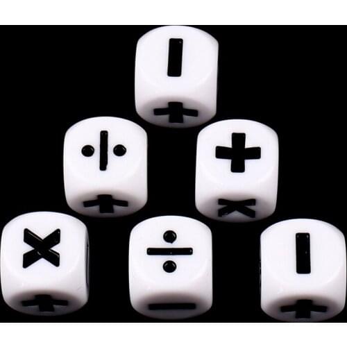 6pcs Addition Subtraction Multiplication Division Symbol Dice Operation Props