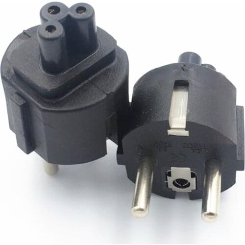 EU CEE7 Power Cable plug adapter EU PLug to IEC320 C5 Leaf adapter plug for laptop charger,to desktop adapter