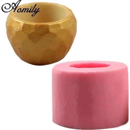 Aomily Diamond Bonsai Fondant Cake Mold DIY Concrete Silica Flower Pot Mold Aromatherapy Gypsum Candlestick Art Ashtray Mold