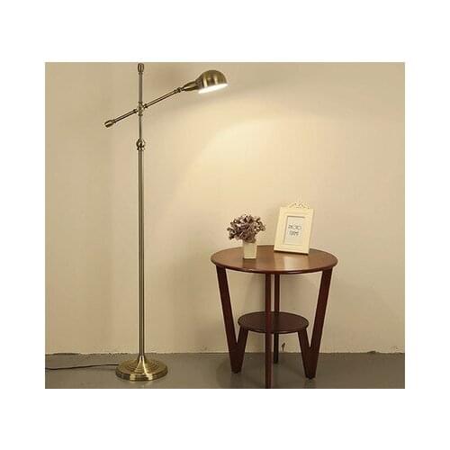American all-copper adjustable floor lamp living room bedside lamp modern retro LED fishing floor lamp