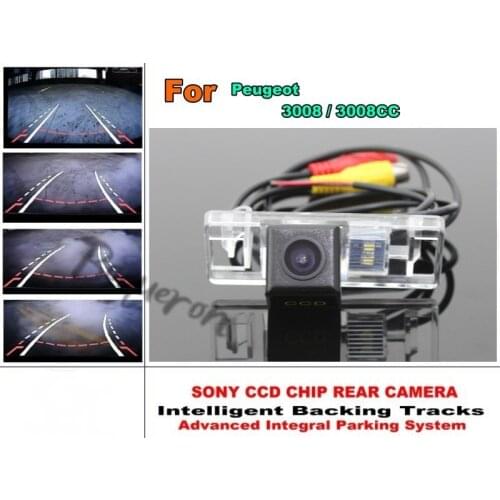 For Peugeot 3008 / 3008CC Car Intelligent Parking Tracks Camera / HD Back up Reverse Camera / Rear View Camera
