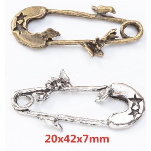 15 pieces of retro metal zinc alloy pin pendant DIY handmade jewelry necklace making 8344
