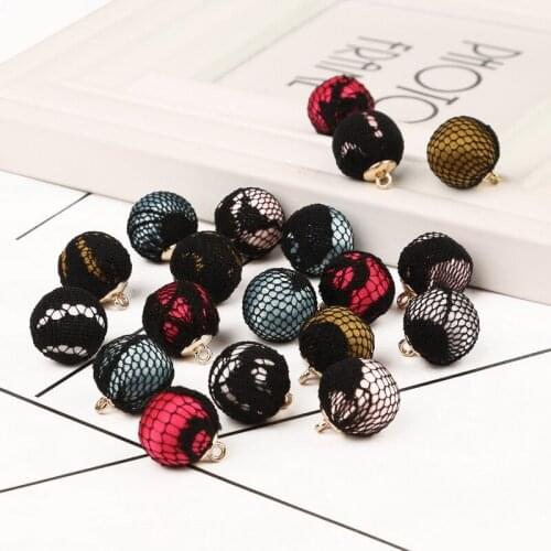 13mm 10Pcs 17g Fashion Christmas Decor Cloth Art Brunet Series Balls Pendant Beads For DIY Party Gift Handcraft Decoration Beads