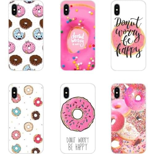 Donut Worry Be Happy pink sweet donut Soft Transparent Case Cover For Motorola Moto X4 E4 E5 G5 G5S G6 Z Z2 Z3 G3 G2 C Play Plus