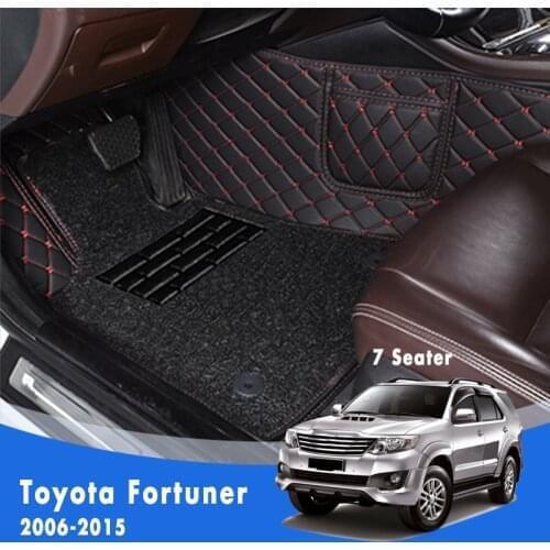 For Toyota Fortuner 2015 2014 2013 2012 2011 2010 2009 2008 2007 2006 7 Seats Luxury Double Layer Wire Loop Car Floor Mats