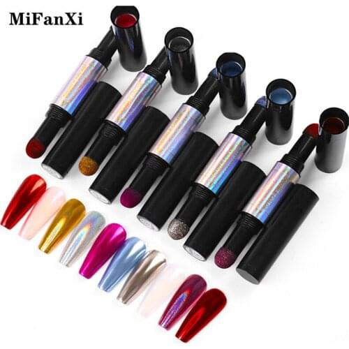 Two color Mirror Nail Powder Pen Chameleon Auroras Holographics Powder Glitter Shimmer Nail Art Decorations