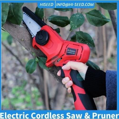 Electric rechargeable Lithium battery household hand-held orchard pruning saw, chain saw, chain logging saw