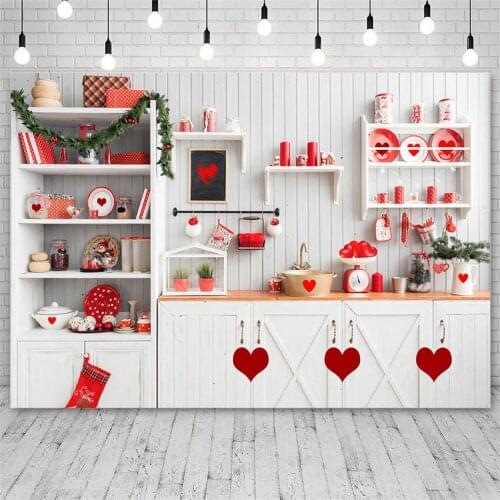 Avezano Backdrop Valentines Day Love Heart Kitchen Portrait Photography Background Photo Studio Photozone Photocall Decor Props
