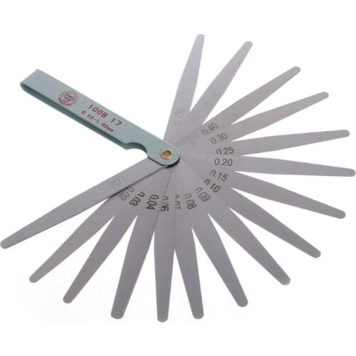 H7JB 1pc 0.02 to 1mm 17 Blade Thickness Gap Metric Filler Feeler Gauge Measure Tool
