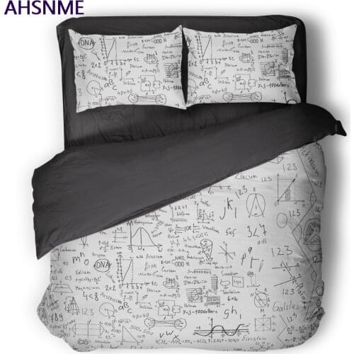 AHSNME School College GEEK Quilt cover Set Physical Mathematical Formula Bedding Set Circuit Diagram Customized King Bed Set