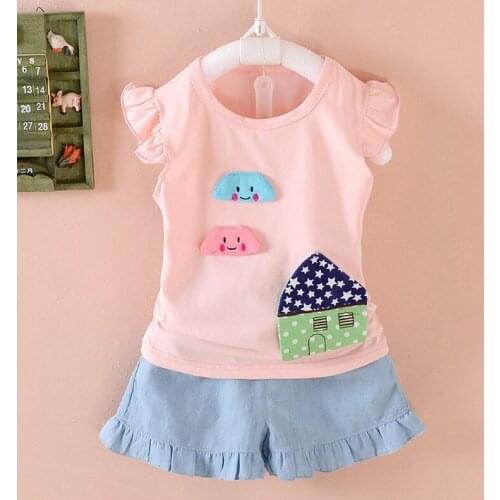 Boutique Outfits Sets For Cute Nanny Print Cartoon Sleeveless Shirts Tops Pants Sets Clothes Cotton vest shorts T-shirt