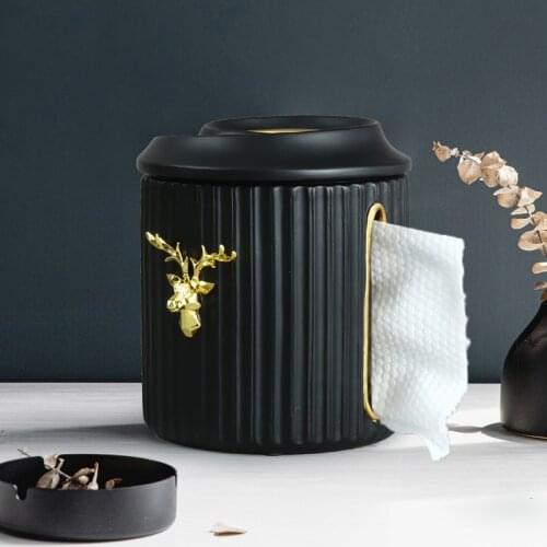 Nice Creative Nordic Tissue Box Round Container Animal Toilet Baby Wipes Case Black Gift Porta Tovaglioli Home Storage BY50ZJ