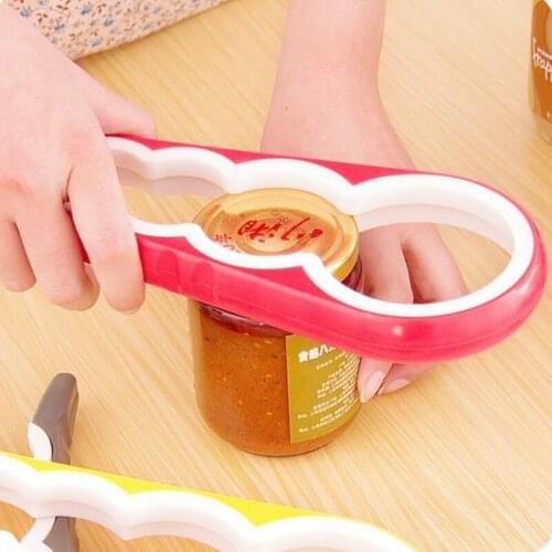 Kitchen Four in One Jar Openner Corkscrew Opener PP Bottle Opener Wine Corkscrew Tool Easy Use LX8094