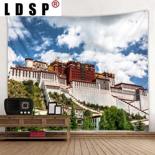 LDSP Potala Palace Landscape Tapestry Hanging Covering Rugs Background Cloth Beach Mat Blanket Art Bedroom Living Home Decor
