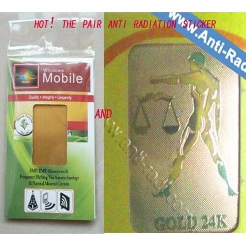 Manufacture Hotsale-Gold 24K anti mobile radiation sticker+Anti radiation battery enhancer chips3G | 4G | 5G EMR-F-P Protection