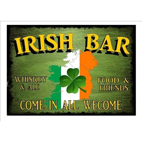 Metal Sign Irish Bar Pub Sign Vintage Irish Bar Advertising Sign Beer Advertising Tin Signs