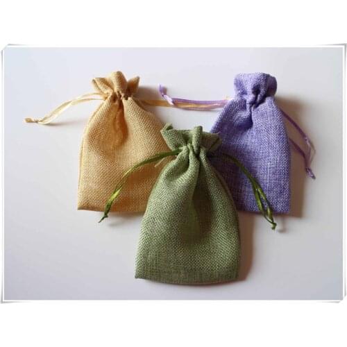 Multicolor burlap packaging bags Wedding Party Christmas Gift Bags pouches jute bags Free shipping